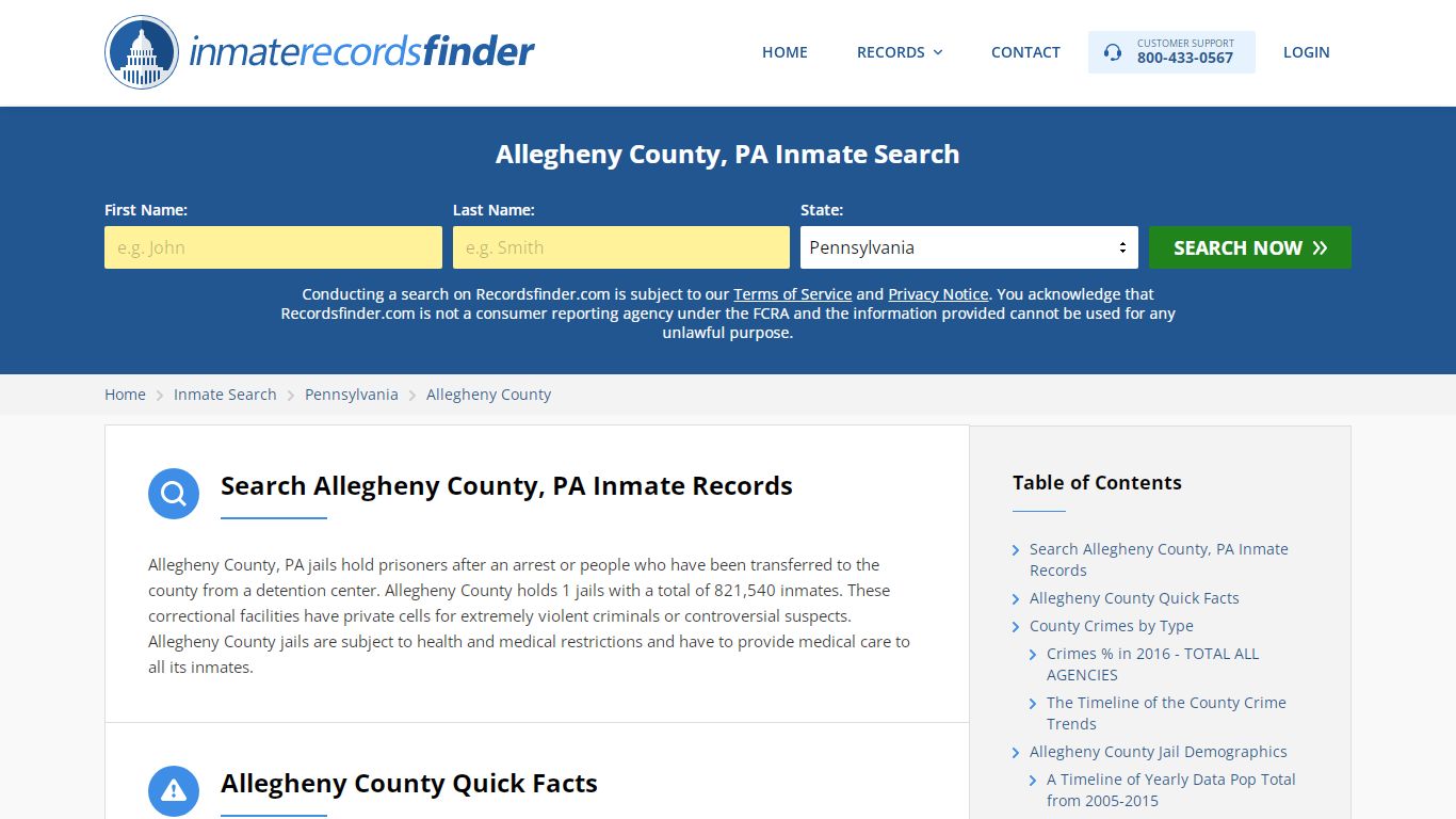 Allegheny County, PA Inmate Lookup & Jail Records Online